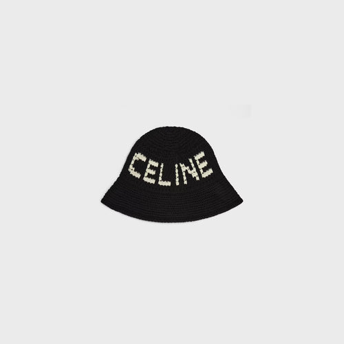 CELINE Beanie in crocheted cotton | 賽琳 冷帽 (黑色)