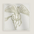 HERMES Libre Comme Pegase Scarf 90 | 愛馬仕 絲巾 (白色)