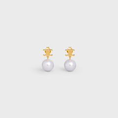 CELINE Triomphe Pearl Earrings | 賽琳 耳環 (金色)
