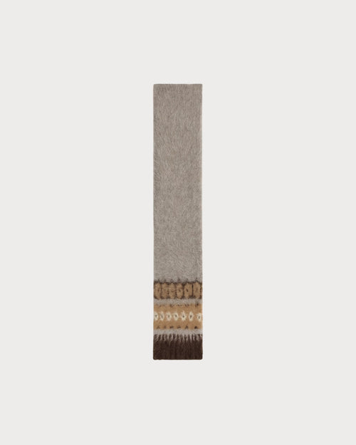 CELINE scarf in brushed fair isle alpaca wool | CELINE scarf (beige)