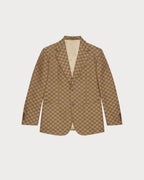 GUCCI Men's GG Linen Blend Canvas Formal Jacket | 古馳 男仕外套 (啡色)