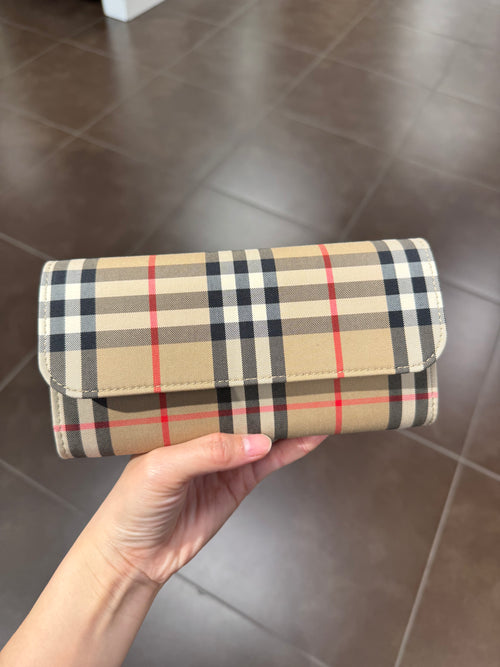 BURBERRY Halton Check Long Wallet | 博柏利 長銀包 (米色)