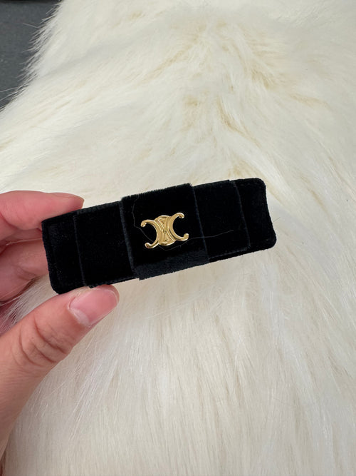 CELINE Le Soir Ribbon Hair Clip | 賽琳 髮夾 (黑色)