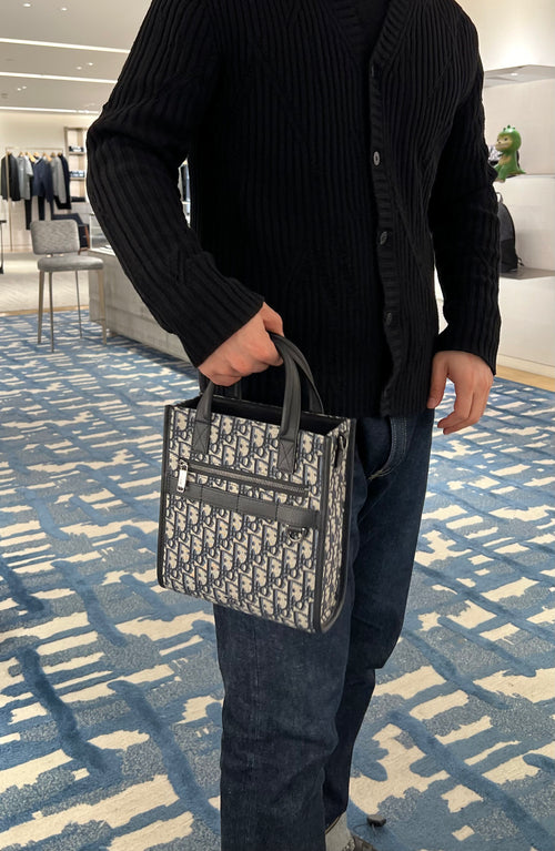 CHRISTIAN DIOR Men's Safari North-South Tote Bag | 迪奧 男仕手提袋 (藍色)