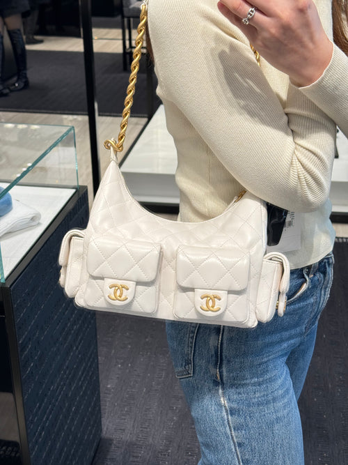 CHANEL 25C AS5339 Hobo Bag | 香奈先 腋下袋 (白色)