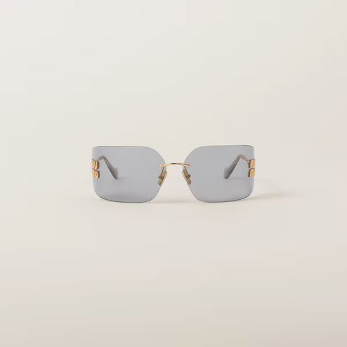 MIU MIU Aube Sunglasses | Miu Miu Sunglasses (Light Gray Lenses)