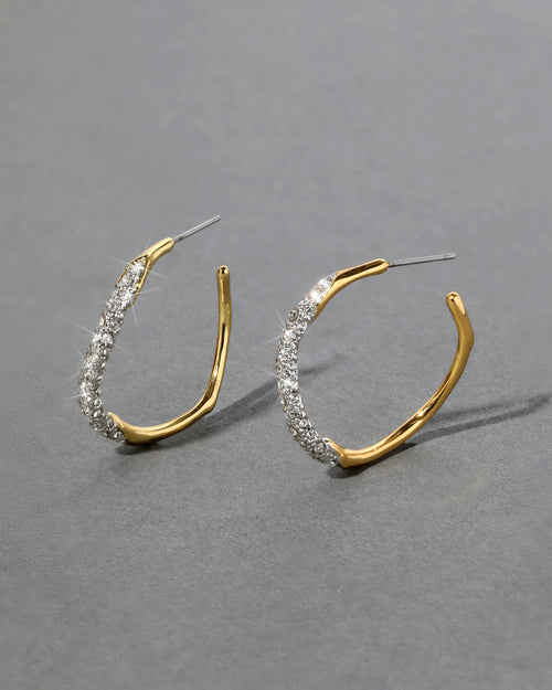 ALEXIS BITTAR Two Tone Pave Hoop Earring | Earrings (Multicolor)