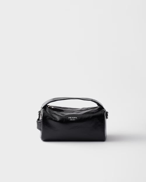 PRADA 2VD034 Re-Nylon Saffiano Leather Shoulder Bag Black | Prada Handbag (Black)