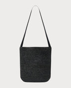 THE ROW Lori canvas-trimmed raffia tote(Black)