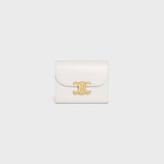 CELINE Small Wallet Triomphe Shiny Calfskin | Celine cowhide Arc de Triomphe wallet (multi-color)