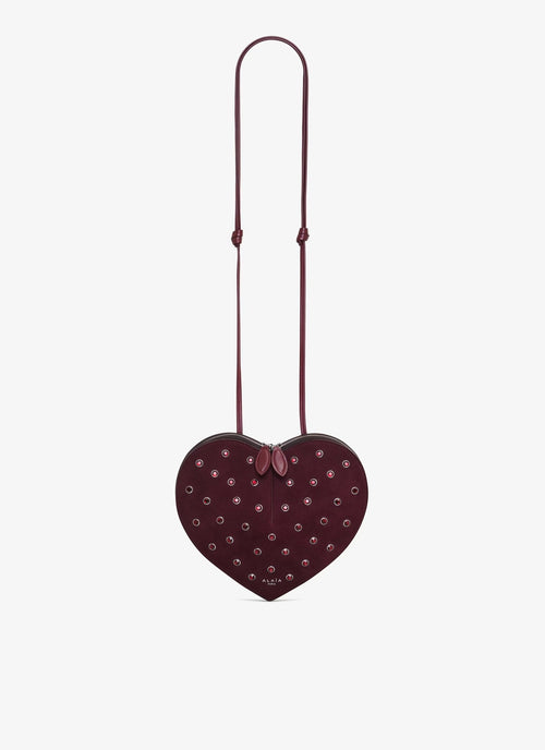 ALAIA Le Coeur Bag In Strass Suede Goatskin | 心型手袋 (紅色) - LondonKelly 英國名牌代購