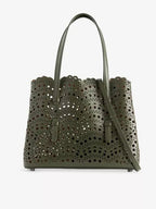 ALAIA Mina 25 Cut - Out Pattern Leather Tote Bag Olive | 手袋 (橄欖綠) - LondonKelly 英國名牌代購