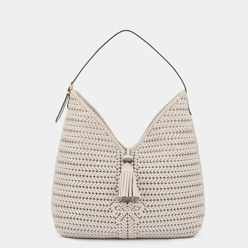 ANYA HINDMARCH Neeson Tassel Hobo Bag | 安雅·希德瑪芝 Neeson 流蘇hobo包(白堊色) - LondonKelly 英國名牌代購