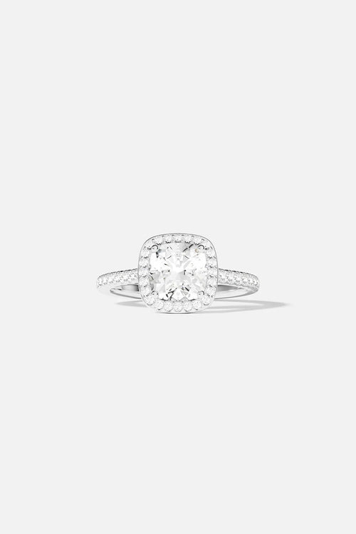 APM MONACO A22025OX Small Square Pave Ring | 小方形鑲石戒指 (銀色) - LondonKelly 英國名牌代購