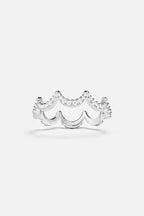 APM MONACO A23175OX Wavy Silver Pave Ring | 波浪鑲石銀戒指 (銀色) - LondonKelly 英國名牌代購