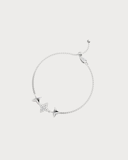 APM MONACO AB5402OX Triple Meteorites Silver Adjustable Bracelet | 三流星可調銀手鏈 (銀色) - LondonKelly 英國名牌代購