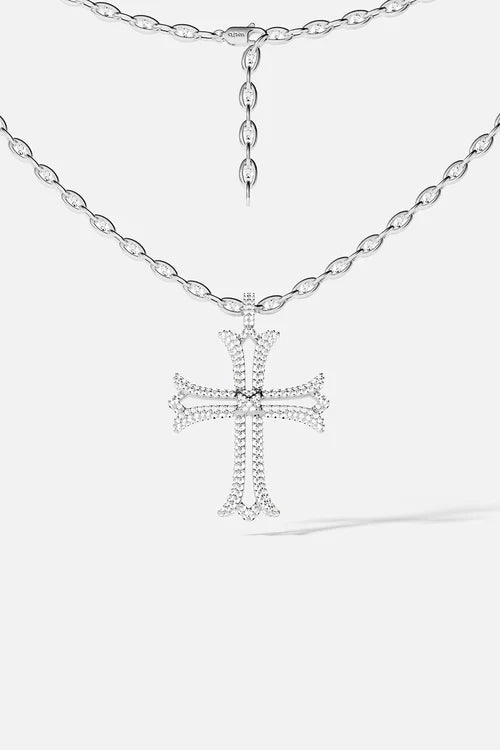 APM MONACO AC8233OX Cross Chain Necklace | 十字鏈條項鍊(銀色) - LondonKelly 英國名牌代購