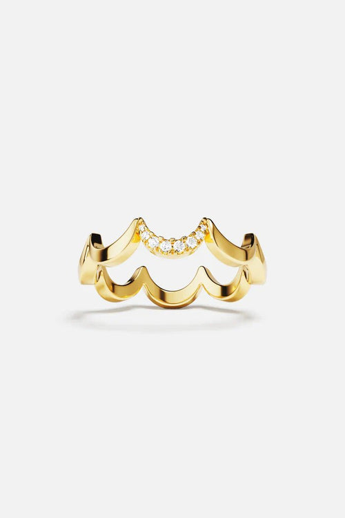 APM MONACO Y23219OX Wavy Gold Ring | 波浪金戒指 (金色) - LondonKelly 英國名牌代購