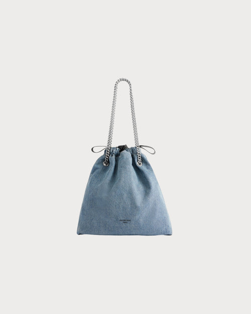 BALENCIAGA Women's Crush Medium Tote Bag | 巴黎世家 手袋 (牛仔藍) - LondonKelly 英國名牌代購