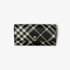 BURBERRY Check Continental Wallet Black/Calico | 博柏利 長銀包 (黑白色) - LondonKelly 英國名牌代購