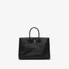 BURBERRY Medium Rocking Horse Tote Croc - Effect Black | 博柏利 鱷魚紋手袋 (中碼/黑色) - LondonKelly 英國名牌代購
