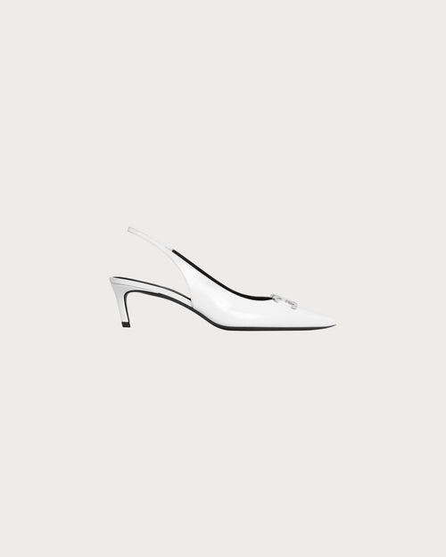 CELINE Alma Triomphe Slingback in Glossy Calfskin | 賽琳 高跟鞋 (白色) - LondonKelly 英國名牌代購