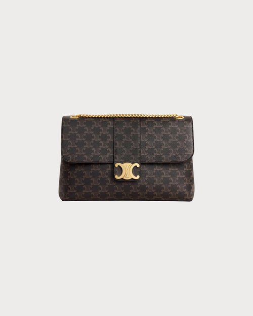 CELINE Large Celine Victoire Bag In Triomphe Canvas | 賽琳 手袋 (大碼/啡色) - LondonKelly 英國名牌代購