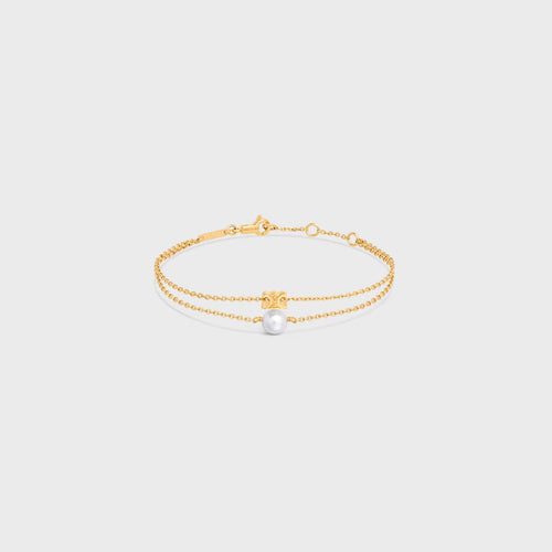 CELINE Les Perles Celine Bracelet in Resin Pearl and Brass | 賽琳 手鏈 (金色) - LondonKelly 英國名牌代購