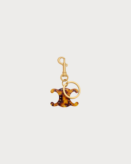 CELINE Triomphe Keyring Charm In Plexiglass | 賽琳 鎖匙扣 (啡色) - LondonKelly 英國名牌代購