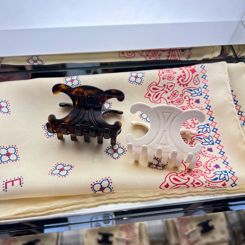 CELINE Triomphe Large Hair Clip | 賽琳 凱旋門髮夾 (深啡色) - LondonKelly 英國名牌代購