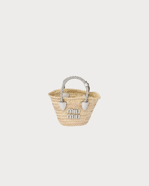 MIU MIU Mini Woven Fabric Handbag | 繆繆 草編袋 (White)