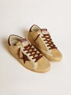 GOLDEN GOOSE Women’s Super - Star in beige pony skin with brown suede star and heel tab | 黃金鵝 女款 Super - Star 米色小馬皮款,搭配棕色麂皮星星與後跟標籤(棕色) - LondonKelly 英國名牌代購