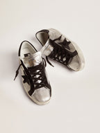 GOLDEN GOOSE Women's Super - Star in silver leather with contrasting inserts - LondonKelly 英國名牌代購