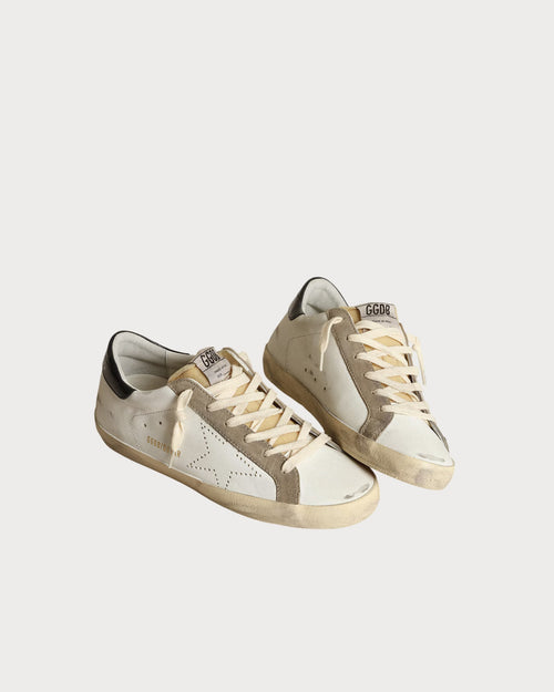 GOLDEN GOOSE Women's Super - Star with perforated star and midnight blue heel tab | 黃金鵝 女款 Super - Star 搭配鏤空星星與午夜藍色後跟標籤(白色) - LondonKelly 英國名牌代購