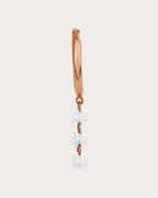 PERSEE Rose Gold and Diamond 3 - Stone Single Hoop Earring | 玫瑰金鑽石三顆石單圈耳環 (玫瑰金款) - LondonKelly 英國名牌代購