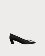 ROGER VIVIER Belle Vivier Pumps in satin | RV 緞面高跟鞋 (黑色) - LondonKelly 英國名牌代購