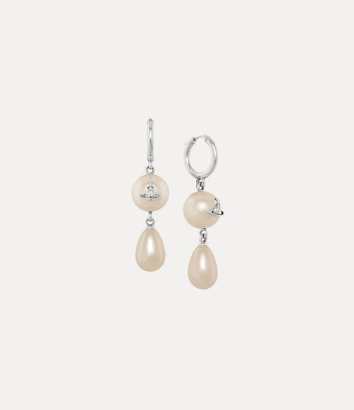 VIVIENNE WESTWOOD Martha Faux Pearl - Embellished Drop Earrings | 西太后 珍珠耳環 (銀色) - LondonKelly 英國名牌代購