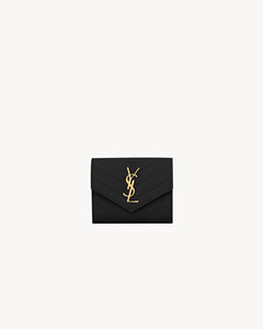 YSL SAINT LAURENT Cassandre Matelasse Compact Tri Fold Wallet | 聖羅蘭 銀包 (黑色) - LONDONKELLY 英國名牌代購