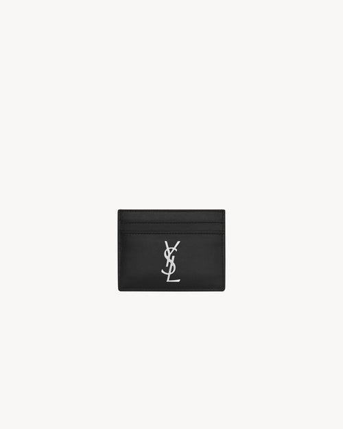 YSL SAINT LAURENT Men's Cassandre Card Case In Smooth Leather | 聖羅蘭 男仕卡套 (黑色) - LONDONKELLY 英國名牌代購