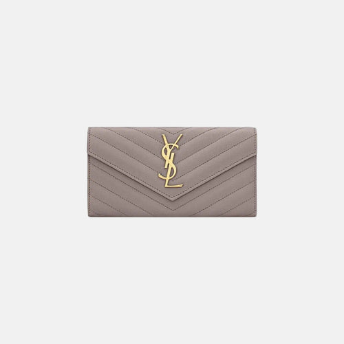 YSL Cassandre Matelasse LARGE Flap Grain Leather Wallet (Many Colours) - LONDONKELLY