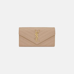 YSL Cassandre Matelasse LARGE Flap Grain Leather Wallet (Many Colours) - LONDONKELLY