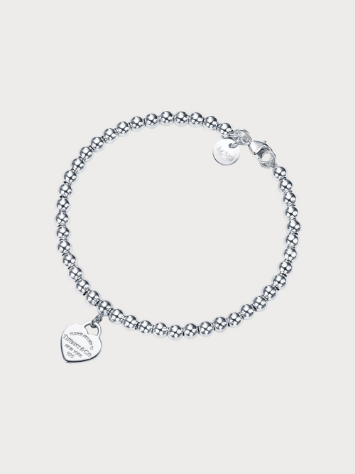 TIFFANY & CO. Return to Tiffany Heart Tag Bead Bracelet(Silver)
