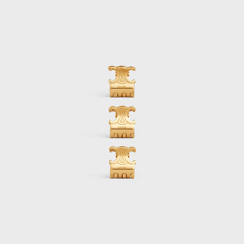 CELINE Triomphe Set of 3 Mini Triomphe Claws | 賽琳 髮夾 (金色)