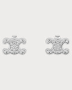 CELINE Triomphe Rhinestone Studs | Celine crystal Arc de Triomphe earrings (multi-color)