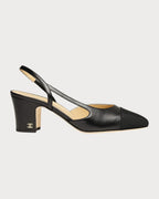 CHANEL G31318 Slingbacks Goatskin Grosgrain(Black)