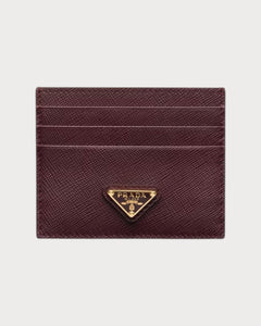 PRADA 1MC025 Saffiano Leather Triangle Logo Card Holder | Prada Card Holder (Multi-color)