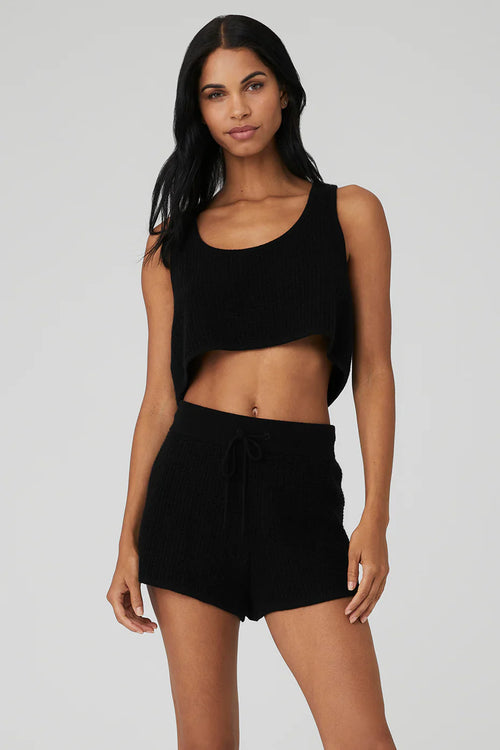 ALO YOGA Cashmere Plush Waffle Cropped Tank | 羊絨絨毛格紋短版背心 (多色)