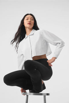 ALO YOGA Cropped Take Me Out Button Up Black | 阿洛短版黑色襯衫 (多色)