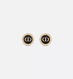 CHRISTIAN DIOR Petit CD Baroque Stud Earrings Gold-Finish Metal | Dior Earrings (Multicolor) 
