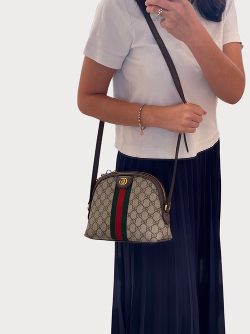 GUCCI Ophidia GG Shoulder Bag GG Supreme Canvas & Leather(Small/3 Colors)